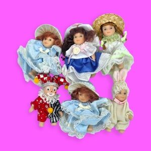 Vintage Cameo Kids Miniature Porcelain Jointed Dolls
